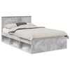 vidaXL Cadru de pat cu headboard Beton 120 x 190 cm Lemn de pin masiv