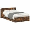 vidaXL Cadru de pat cu depozitare Stejar fumuriu 120 x 190 cm