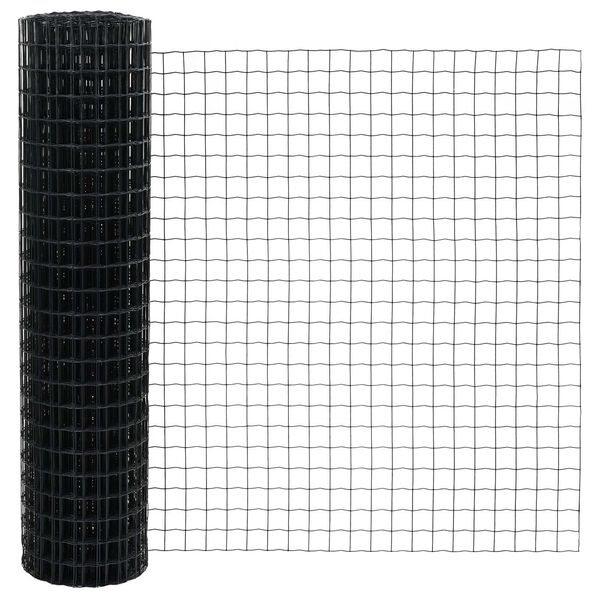 vidaXL Gard Euro Gri 1 x 10 m Fier acoperit cu PVC