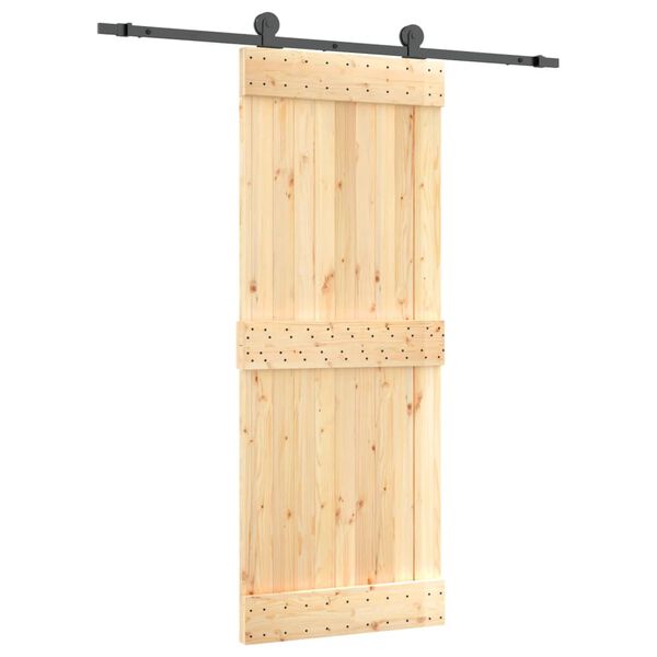 vidaXL Ușă glisantă cu set de feronerie 80x210 cm, lemn masiv de pin