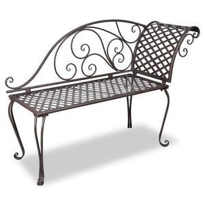 vidaXL Bancă șezlong de grădină, maro &icirc;nvechit, 128 cm, oțel
