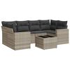 vidaXL Set canapele de grădină cu perne, 7piese gri deschis poliratan
