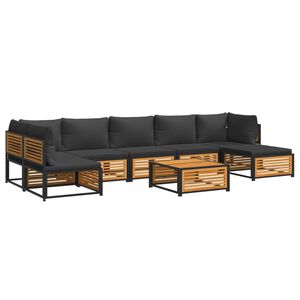 vidaXL Set de canapele de grădină cu perne, 8 piese, lemn masiv acacia