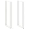 vidaXL Picioare de masă de bar &icirc;n formă de U, 2 buc., alb, 50x(100-101) cm, oțel