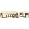 vidaXL Set de canapele de exterior 7 buc. Natural și Crem