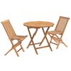 vidaXL Set de grădină bistro pliabil cu 3 piese natural