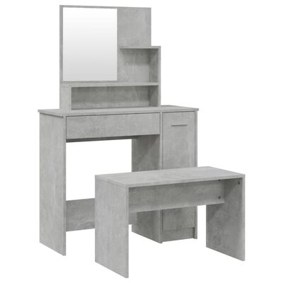 vidaXL Set măsuță de toaletă, gri beton, 86,5x35x136 cm