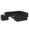 vidaXL Set mobilier de grădină cu perne, 10 piese, negru, poliratan