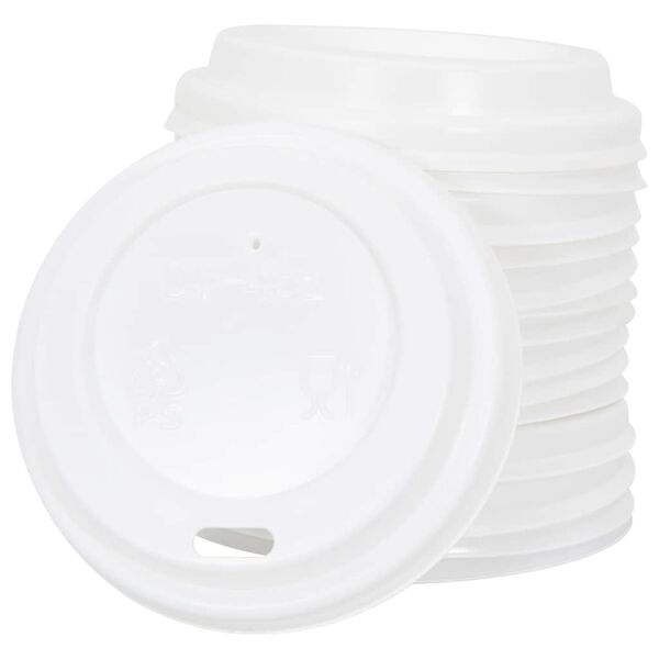 vidaXL Capace pentru ceașcă cafea h&acirc;rtie 4oz 1000 buc plastic alb