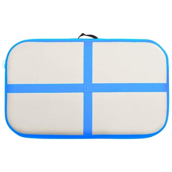 vidaXL Saltea gimnastică gonflabilă cu pompă albastru 600x100x20cm PVC