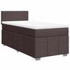 vidaXL Pat box spring cu saltea, maro &icirc;nchis, 90x200 cm, textil