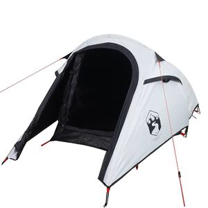 vidaXL Cort camping tunel 3 persoane, alb, țesătură opacă, impermeabil