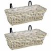 vidaXL Coș suspendat pentru plante GENDT 2 buc. Gri natural Ratan Kubu