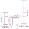 vidaXL Set de mobilier pentru baie Pe perete cu ușă 3 pcs Stejar Negru