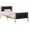 vidaXL Cadru de pat cu headboard Negru 90 x 200 cm țesătură