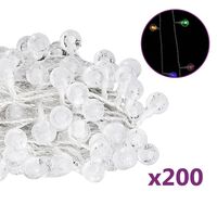 vidaXL Ghirlandă luminoasă, 200 LED-uri, multicolor, 20 m, 8 funcții