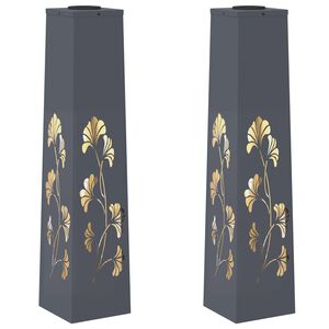 vidaXL Lumină LED Solară pentru Alei 2 buc. Alb cald 18 x 18 x 80 cm