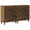 vidaXL Bufet 2 buc. 60 x 33,5 x 75 cm Lemn de mango solid Maro