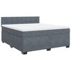 vidaXL Pat box spring cu saltea, gri &icirc;nchis, 180x200 cm, catifea