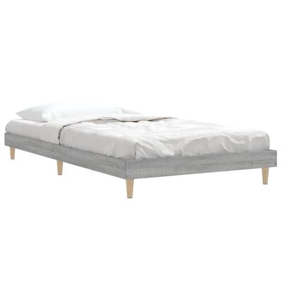 vidaXL Cadru de pat, gri sonoma, 100x200 cm, lemn prelucrat