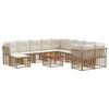 vidaXL Set de canapele de exterior 12 buc. Alb Natural și Crem