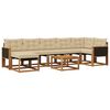 vidaXL Set de canapele de exterior cu pernă 8 pcs Natural și Bej