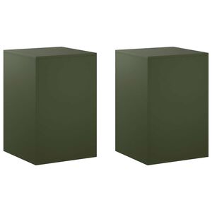vidaXL Suport pentru plante 2 pcs Verde măsliniu 40 x 40 x 60 cm Oțel