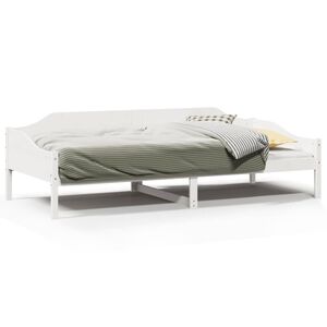 vidaXL Cadru pat fără saltea, alb, 90x190 cm, lemn masiv de pin