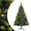 vidaXL Brad de Crăciun artificial cu ramuri articulare 300 LEDs Verde