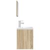 vidaXL Set mobilier de baie, 3 piese, stejar sonoma, lemn prelucrat