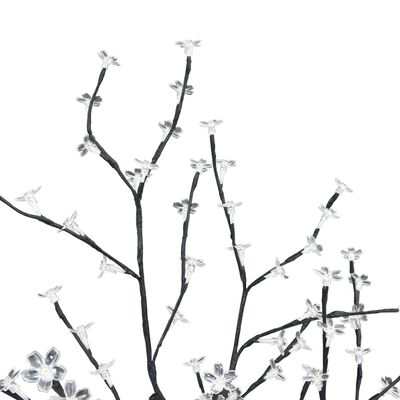 vidaXL Pom de Crăciun, 128 leduri alb cald, flori de cireș, 120 cm