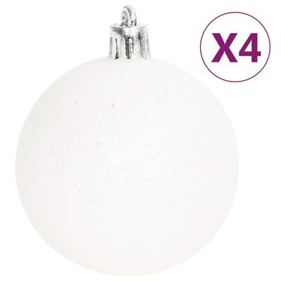 vidaXL Set globuri de Crăciun, 70 piese, argintiu și alb