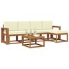 vidaXL Set de canapele de exterior cu pernă 6 pcs Natural și Crem