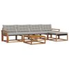 vidaXL Set de canapele de exterior 6 pcs Gri natural și deschis