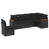 vidaXL Set mobilier de grădină cu perne, 6 piese, negru, poliratan