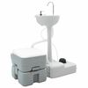 vidaXL Set de Toaletă pentru Camping 2 buc. Gri 50,5 x 33 x 103 cm
