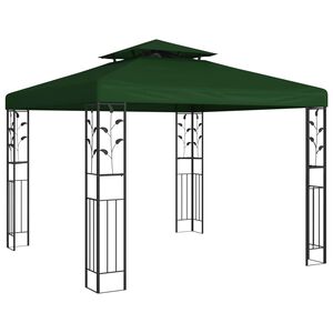 vidaXL Foișor 3 x 3 x 2,68 m Verde Poliester și oțel