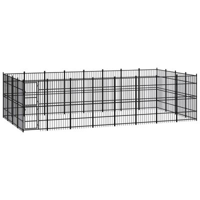 vidaXL Padoc pentru câini de exterior, 29,49 m², oțel