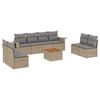 vidaXL Set canapele de grădină, 9 piese, cu perne, bej, poliratan
