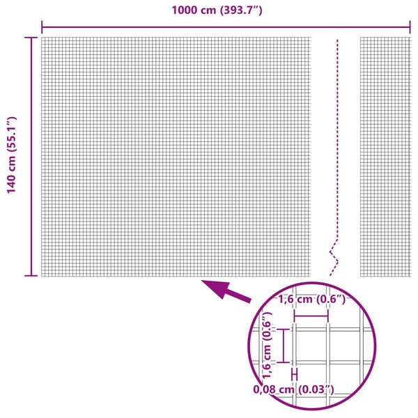 vidaXL Gard din sârmă sudată Verde 1.4 x 10 m Oțel