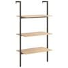 vidaXL Raft &icirc;nclinat cu 3 niveluri maro deschis / negru 64x35x120,5 cm