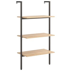 vidaXL Raft &icirc;nclinat cu 3 niveluri maro deschis / negru 64x35x120,5 cm