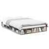 vidaXL Cadru de pat, gri sonoma, 135x190 cm, lemn prelucrat