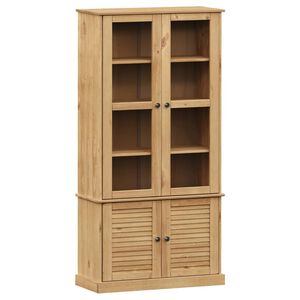 vidaXL Vitrină de sticlă VIGO, 85x35x170 cm, lemn masiv de pin