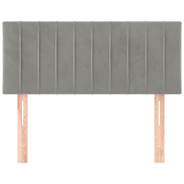 vidaXL Tăblie de pat, gri deschis, 80x5x78/88 cm, catifea