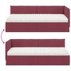 vidaXL Cadru de pat colțar cu saltea cu headboard 2 pcs Gri Catifea