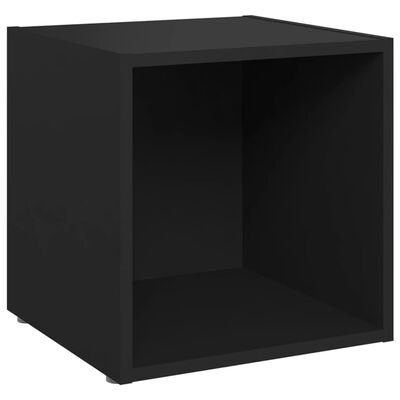 vidaXL Comode TV, 2 buc., negru, 37x35x37 cm, PAL