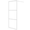 vidaXL Paravan de duș walk-in, alb, 80x195 cm, sticlă ESG transparentă