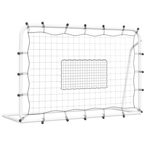 vidaXL Plasă de ricoșeu fotbal alb și negru, 184x61x123 cm, oțel și PE