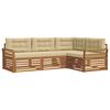 vidaXL Set de canapele de exterior cu pernă 4 pcs Natural și Bej